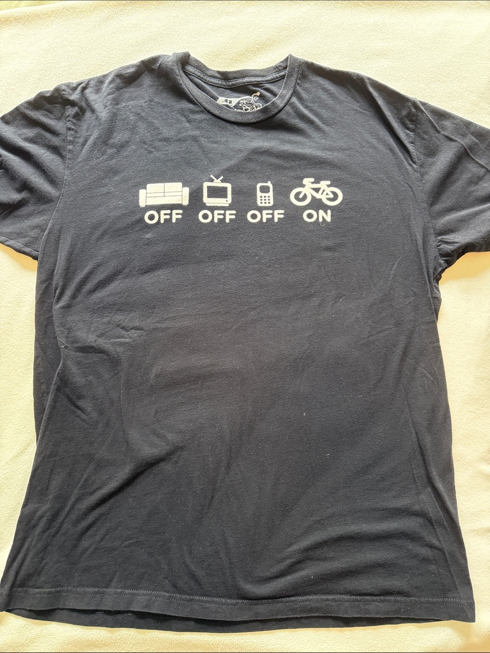 Men's Black Graphic Biking Tee - XL